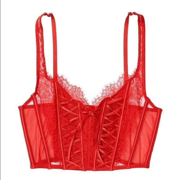 Dream Angels Unlined Laceup Bra Bustier Corset Top - Picture 3 of 6